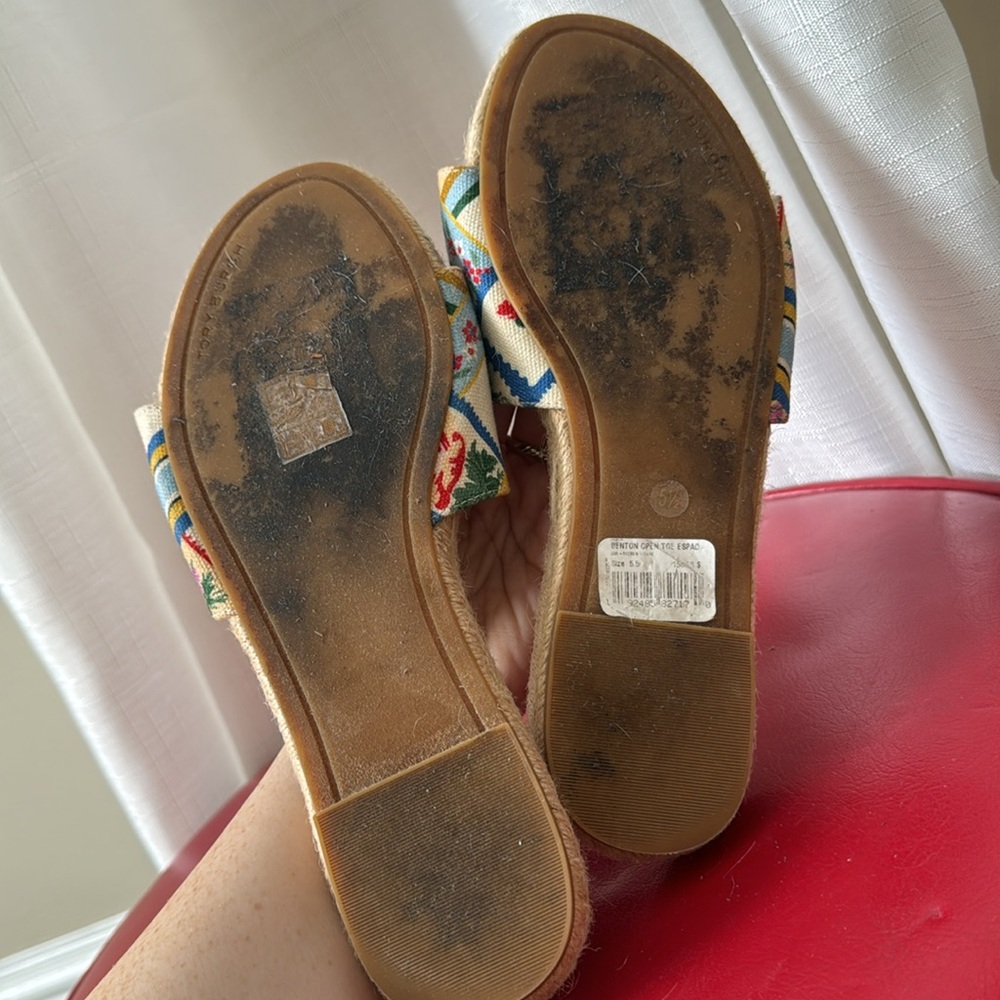 Tory Burch Benton Open Toe Espadrille Slide as 5.5 - Picture 5 of 7